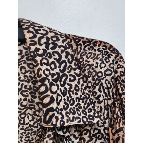 Y2K Violet & Claire Womens Top Large Brown Black Animal Print Fringe Whimsygoth - Picture 10 of 10